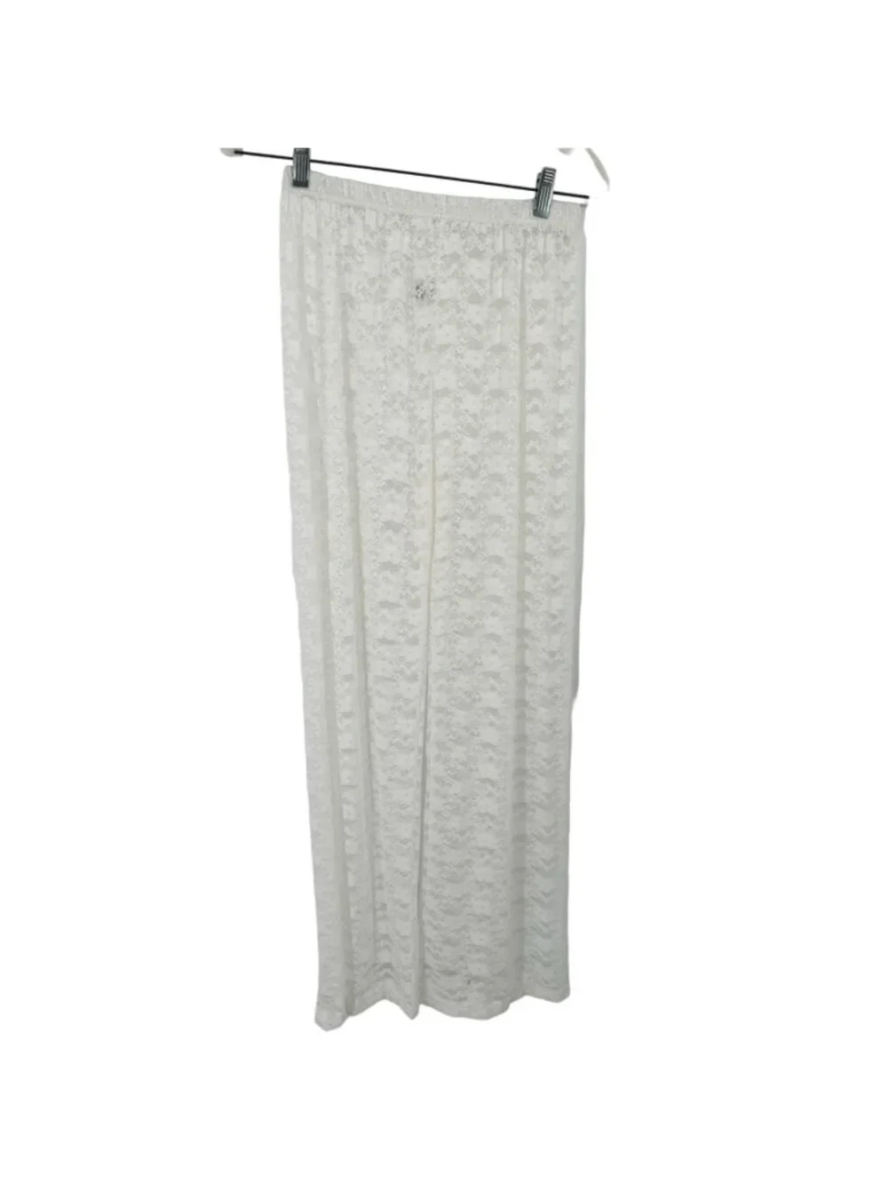 cacelin White Lace pants  Womens Size small Elastic Waist cover up new